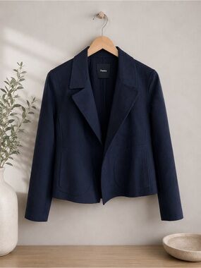 NWOT: Theory Sileena Wool Blend Open Front Felt Jacket